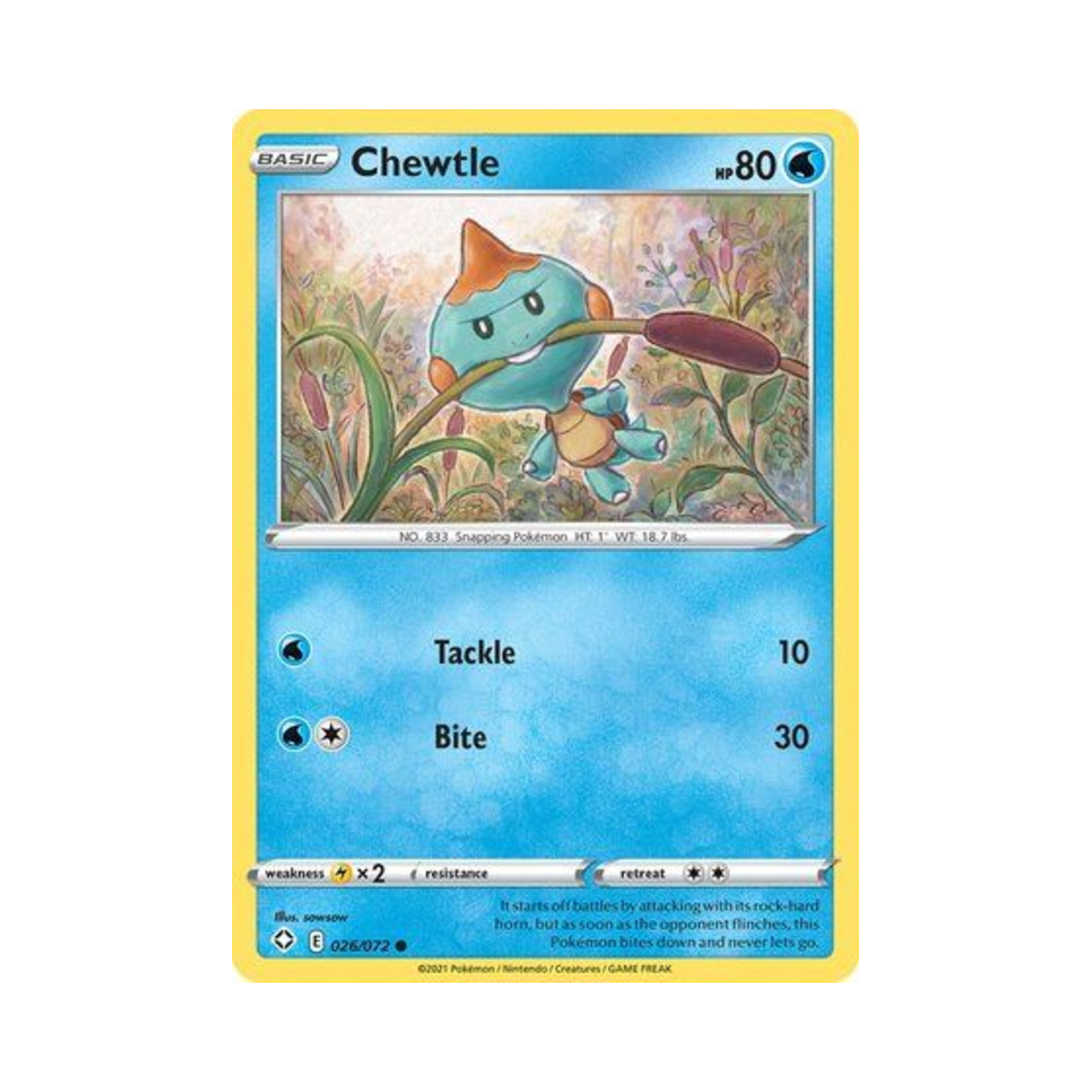포켓몬 TCG 깨물부기 C 샤이닝 페이츠 (영문판)(Pokemon TCG Chewtle C Shining Fates (English Ver.)) - 1