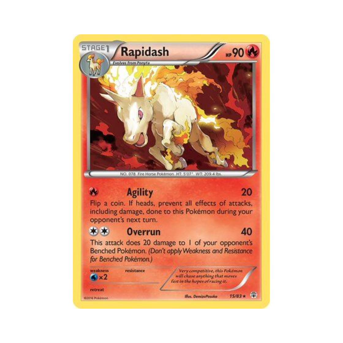 포켓몬 TCG 날쌩마 R 제네레이션즈 (영문판)(Pokemon TCG Rapidash R Generations (English Ver.))