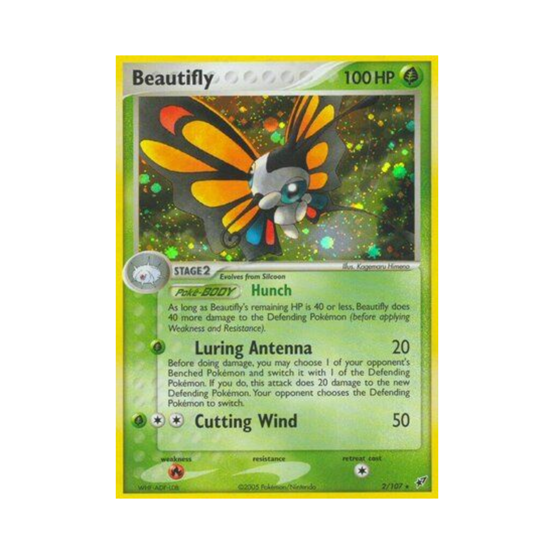 DX2/107 Pokemon TCG Beautifly RH EX Deoxys (English Ver.)