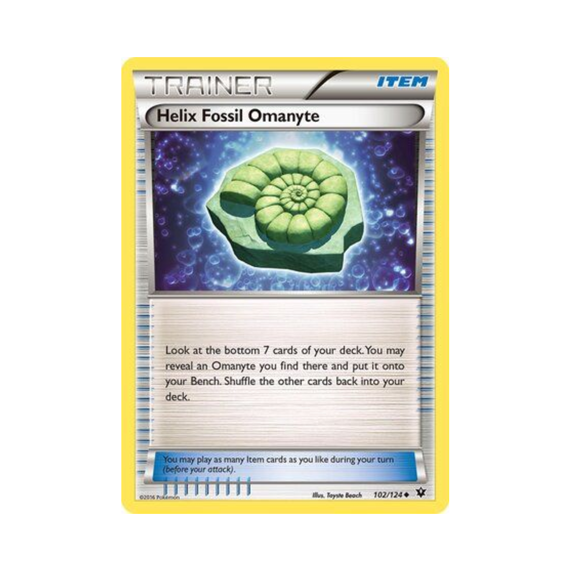 포켓몬 TCG 조개화석 암나이트 U 페이츠 컬라이드 (영문판)(Pokemon TCG Helix Fossil Omanyte U Fates Collide (English Ver.)) - 1