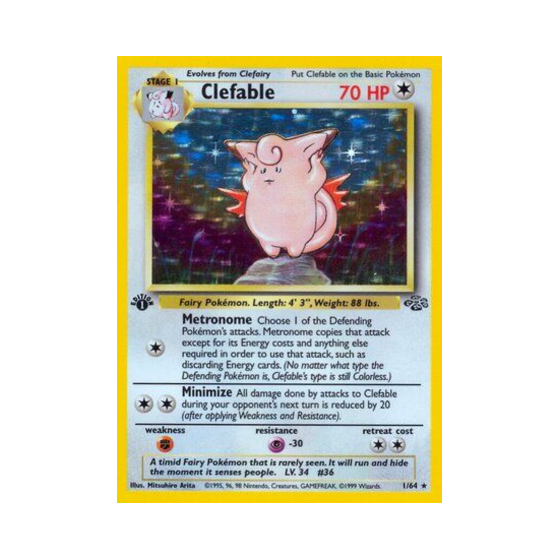 포켓몬 TCG 픽시 RH 정글 (영문판)(Pokemon TCG Clefable RH Jungle (English Ver.))