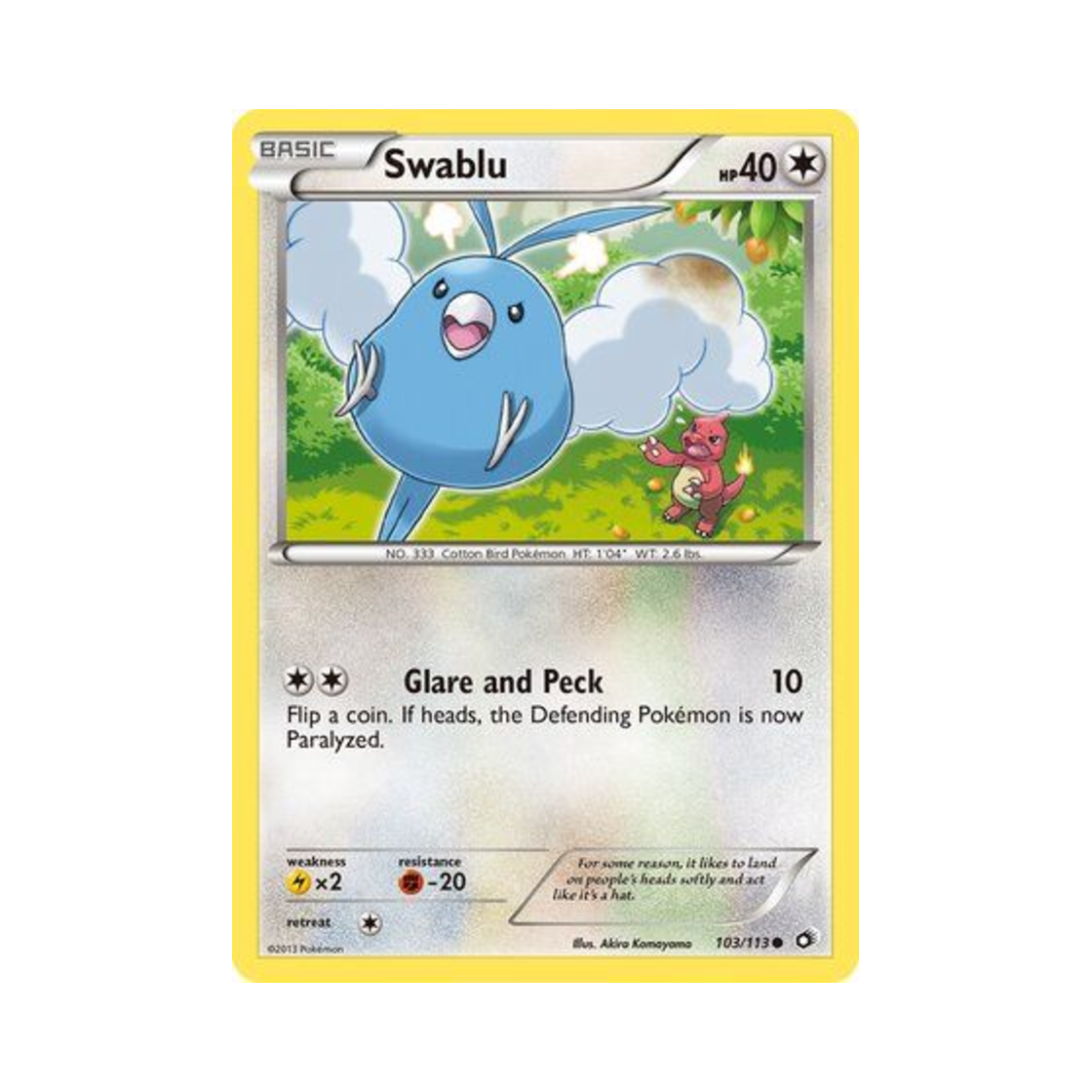 포켓몬 TCG 파비코 C 레전더리 트레져스 (영문판)(Pokemon TCG Swablu C Legendary Treasures (English Ver.)) - 1