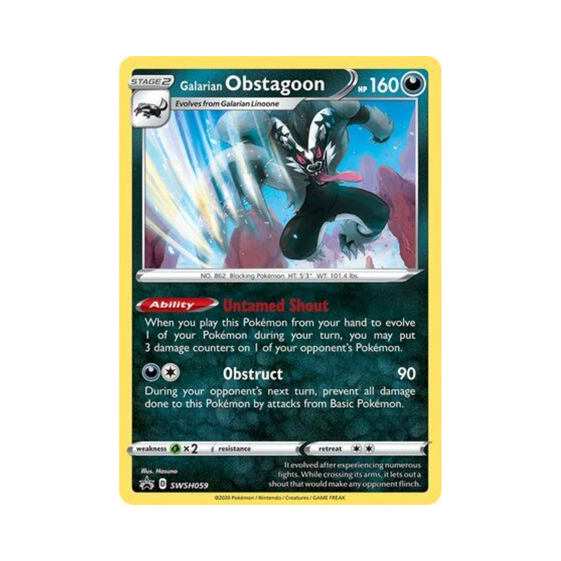 포켓몬 TCG 가라르 가로막구리 P 소드 & 실드 프로모카드 (영문판)(Pokemon TCG Galarian Obstagoon P Sword & Shield Promos (English Ver.)) - 1