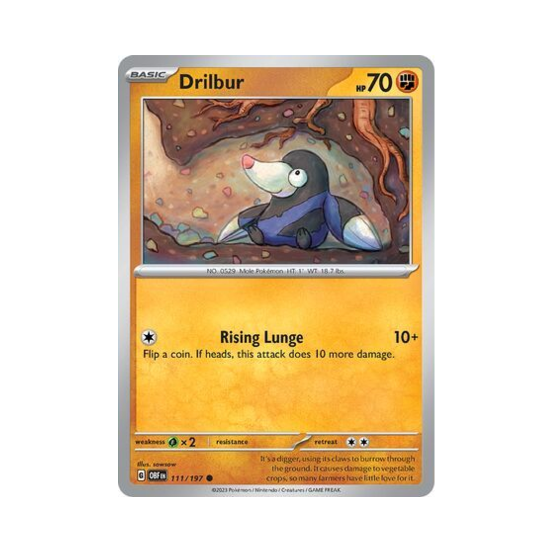 포켓몬 TCG 두더류 C 옵시디언 플레임즈 (영문판)(Pokemon TCG Drilbur C Obsidian Flames (English Ver.)) - 1