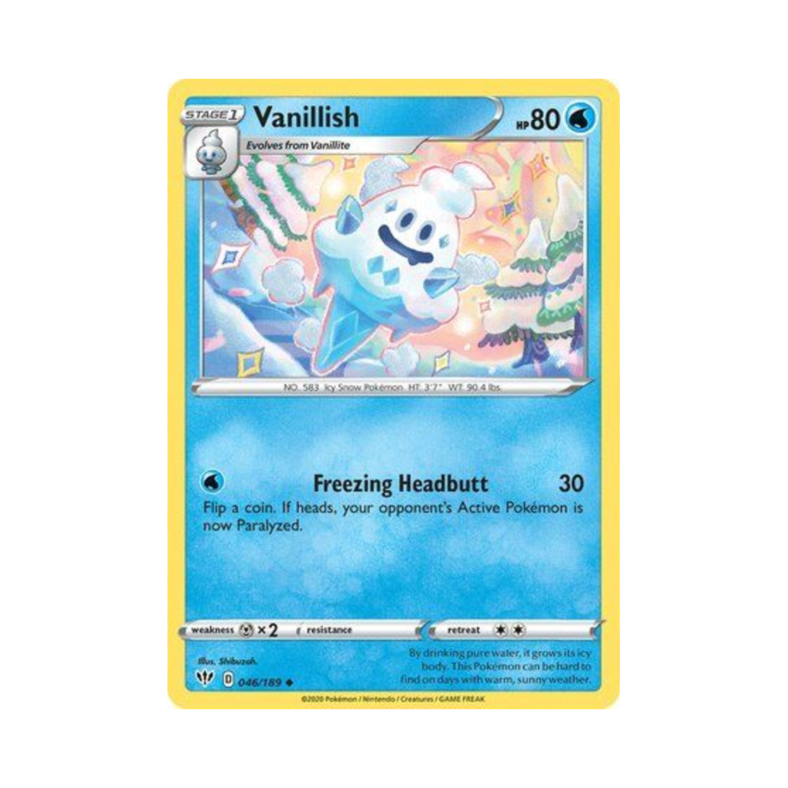 포켓몬 TCG 바닐리치 U 다크니스 어블레이즈 (영문판)(Pokemon TCG Vanillish U Darkness Ablaze (English Ver.)) - 1