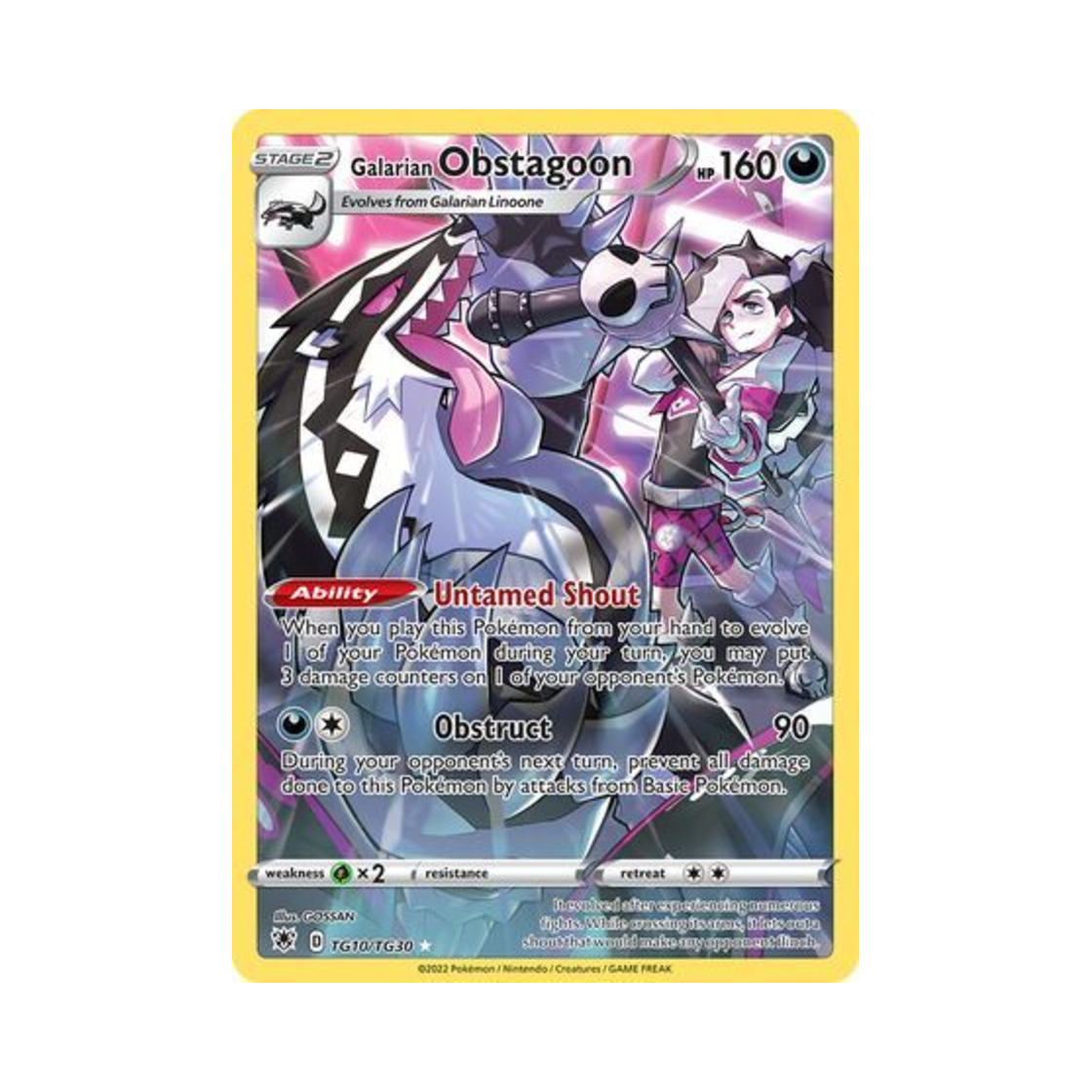 포켓몬 TCG 가라르 가로막구리 RH 아스트랄 레디안스 (영문판)(Pokemon TCG Galarian Obstagoon RH Astral Radiance (English Ver.)) - 1