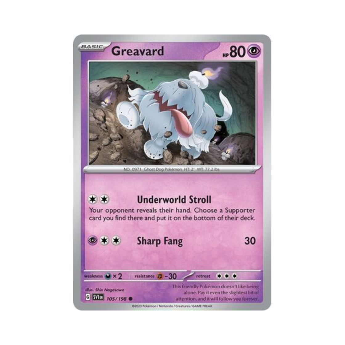 포켓몬 TCG 망망이 C 스칼렛 & 바이올렛 (영문판)(Pokemon TCG Greavard C Scarlet & Violet (English Ver.)) - 1