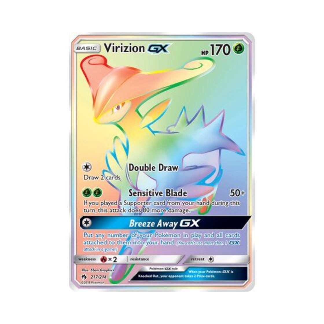 포켓몬 TCG 비리디온 GX RR 로스트 썬더 (영문판)(Pokemon TCG Virizion GX RR Lost Thunder (English Ver.)) - 1