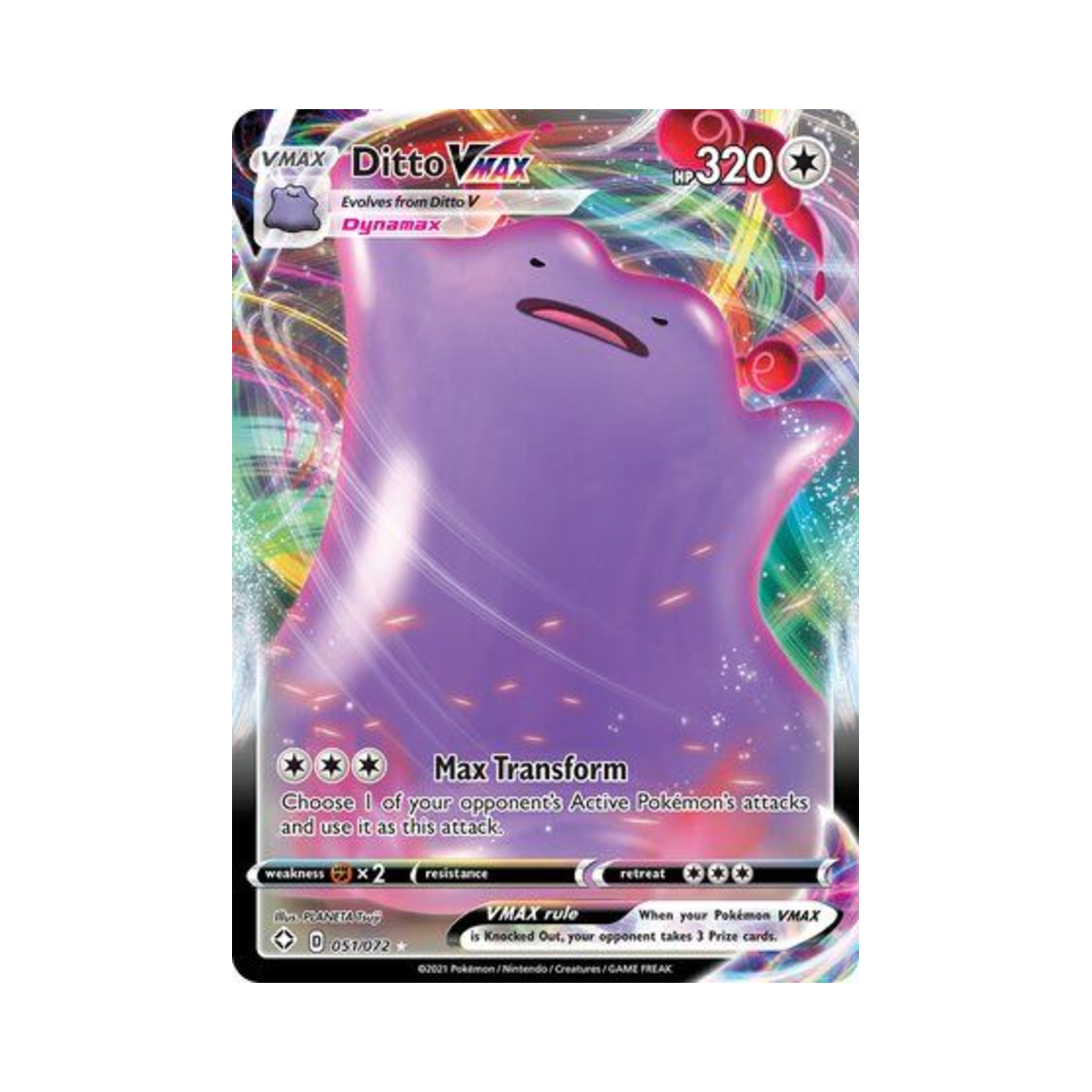 포켓몬 TCG 메타몽 VMAX HRV 샤이닝 페이츠 (영문판)(Pokemon TCG Ditto VMAX HRV Shining Fates (English Ver.))