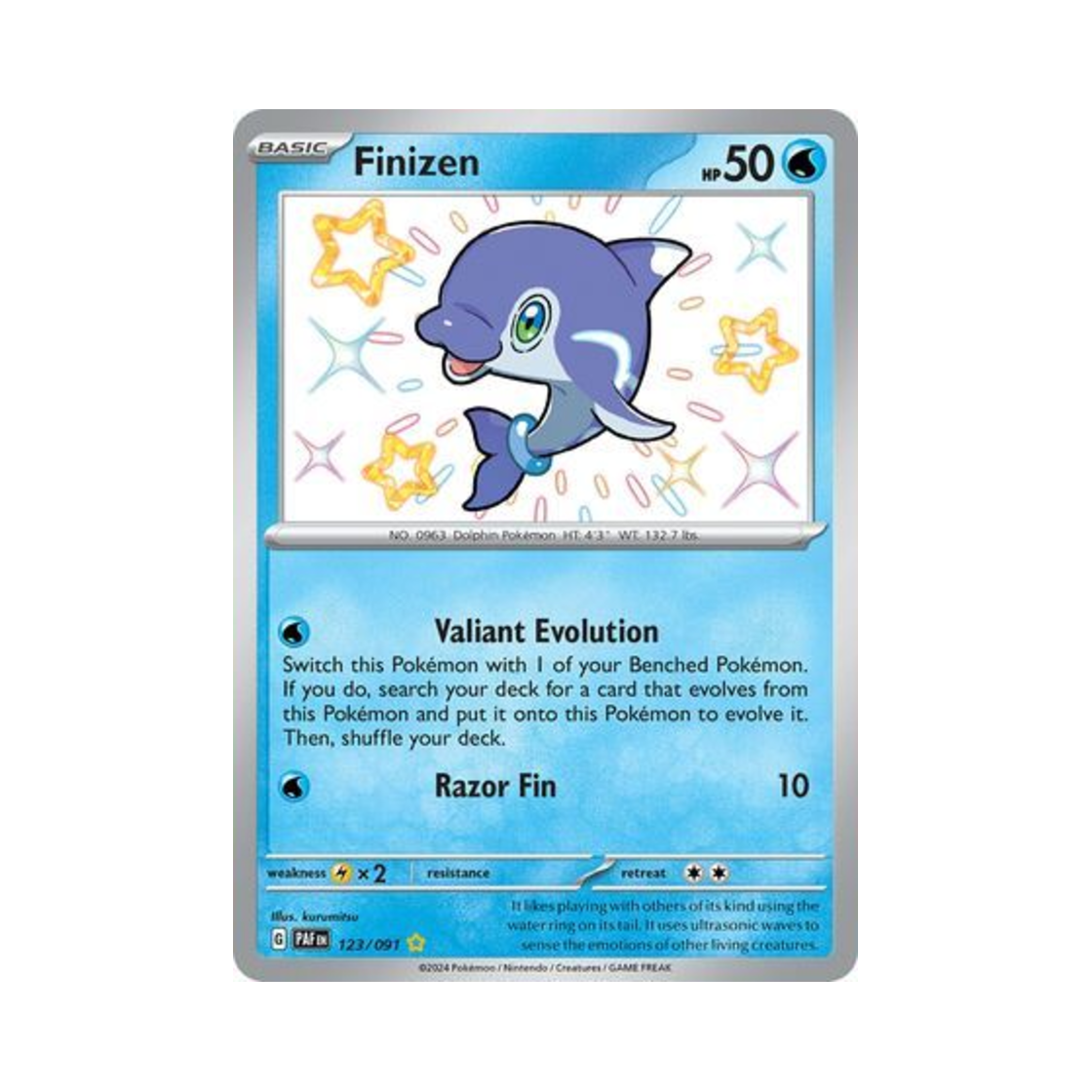 포켓몬 TCG 맨돌핀 SR 팔데아 페이트 (영문판)(Pokemon TCG Finizen SR Paldean Fates (English Ver.))