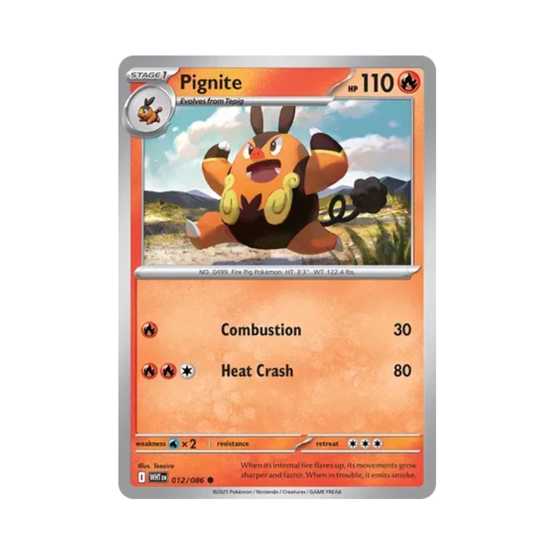 포켓몬 TCG 챠오꿀 C 화이트플레어 (영문판)(Pokemon TCG Pignite C White Flare (English Ver.))
