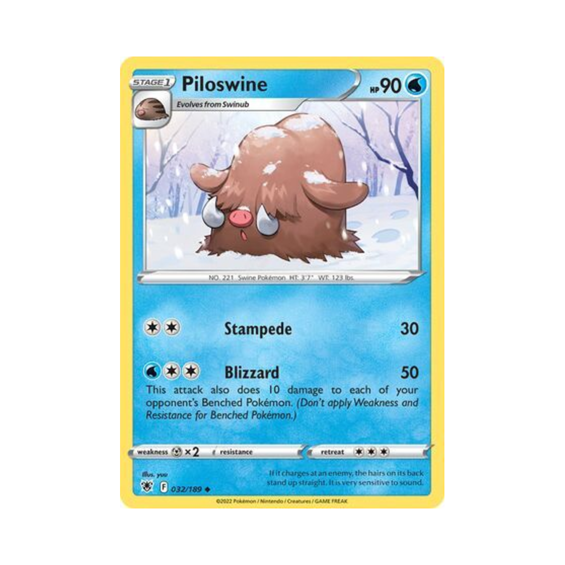 포켓몬 TCG 메꾸리 U 아스트랄 레디안스 (영문판)(Pokemon TCG Piloswine U Astral Radiance (English Ver.)) - 1