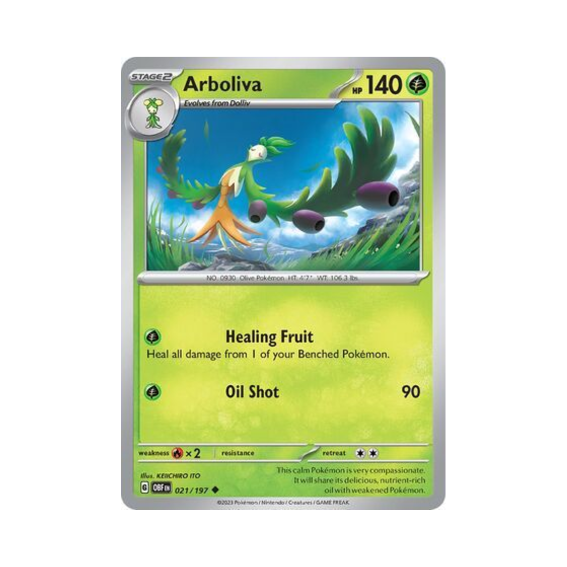 포켓몬 TCG 올리르바 U 옵시디언 플레임즈 (영문판)(Pokemon TCG Arboliva U Obsidian Flames (English Ver.)) - 1
