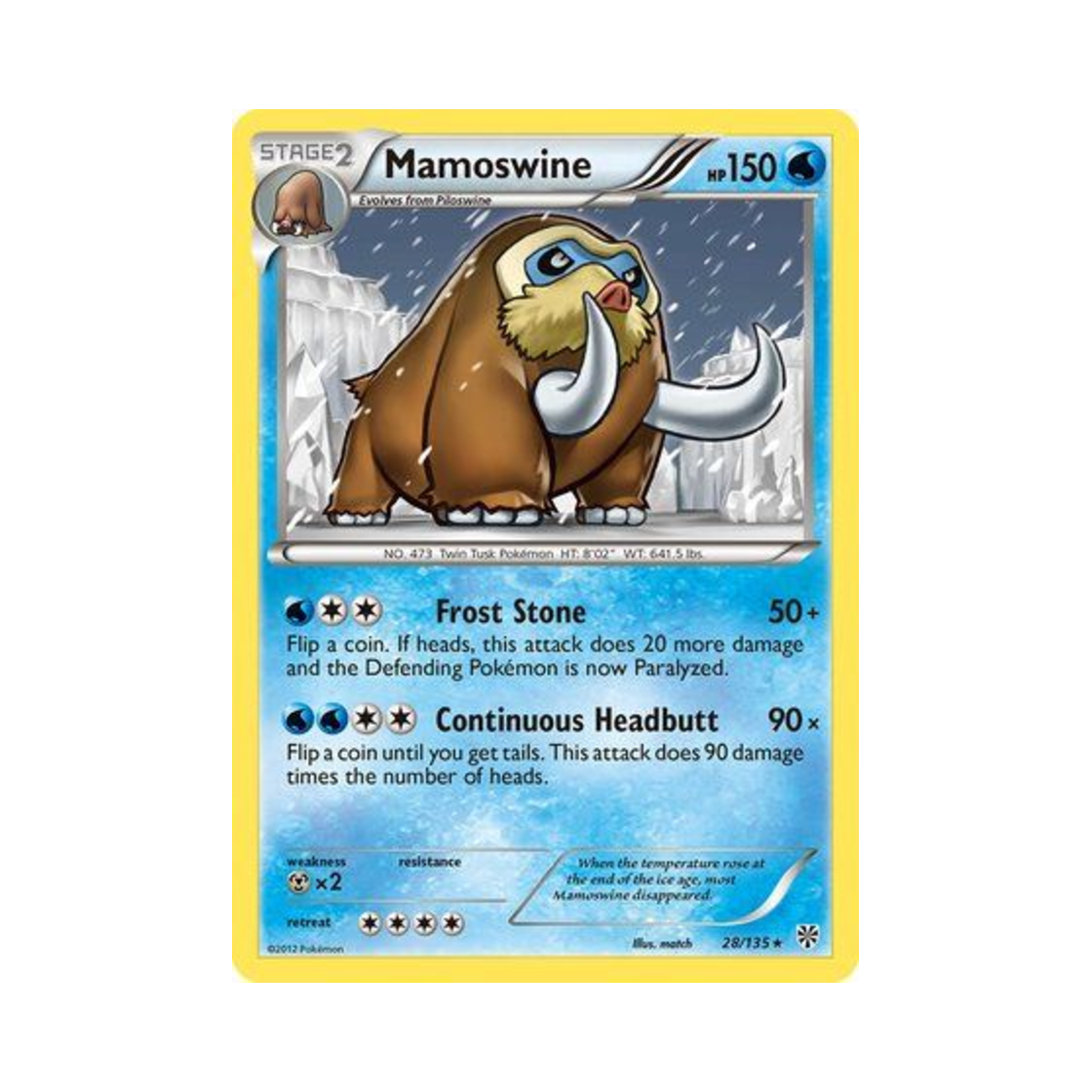 포켓몬 TCG 맘모꾸리 R 플라스마 스톰 (영문판)(Pokemon TCG Mamoswine R Plasma Storm (English Ver.)) - 1