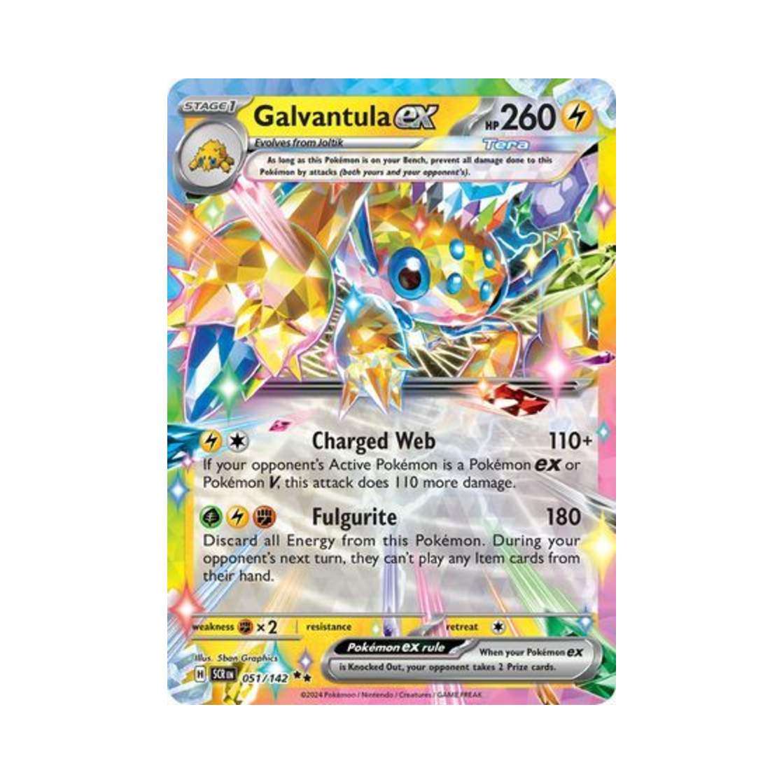 포켓몬 TCG 전툴라 ex DR 스텔라 크라운 (영문판)(Pokemon TCG Galvantula ex DR Stellar Crown (English Ver.))