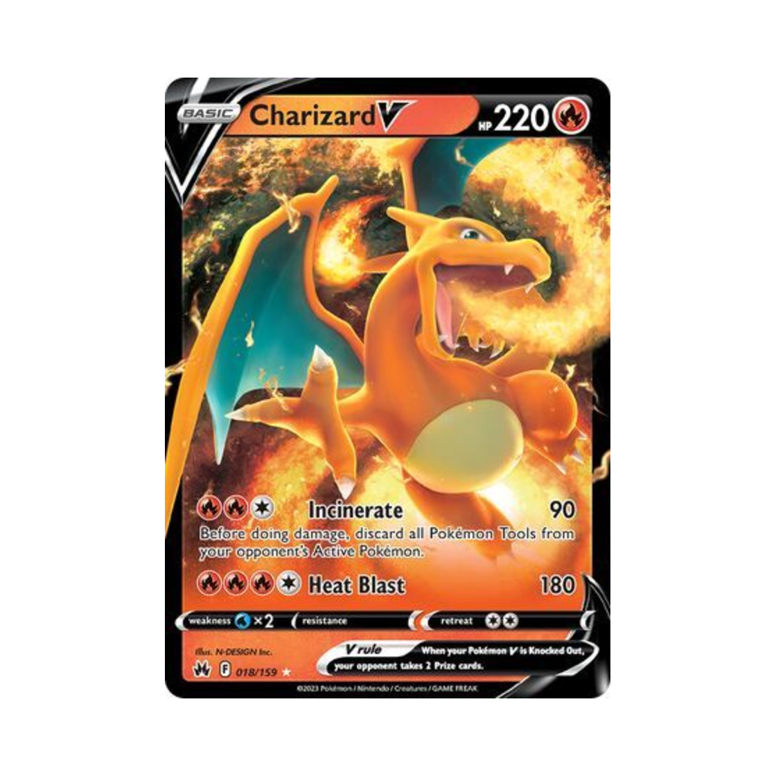 포켓몬 TCG 리자몽 V R 크라운 제니스 (영문판)(Pokemon TCG Charizard V R Crown Zenith (English Ver.))