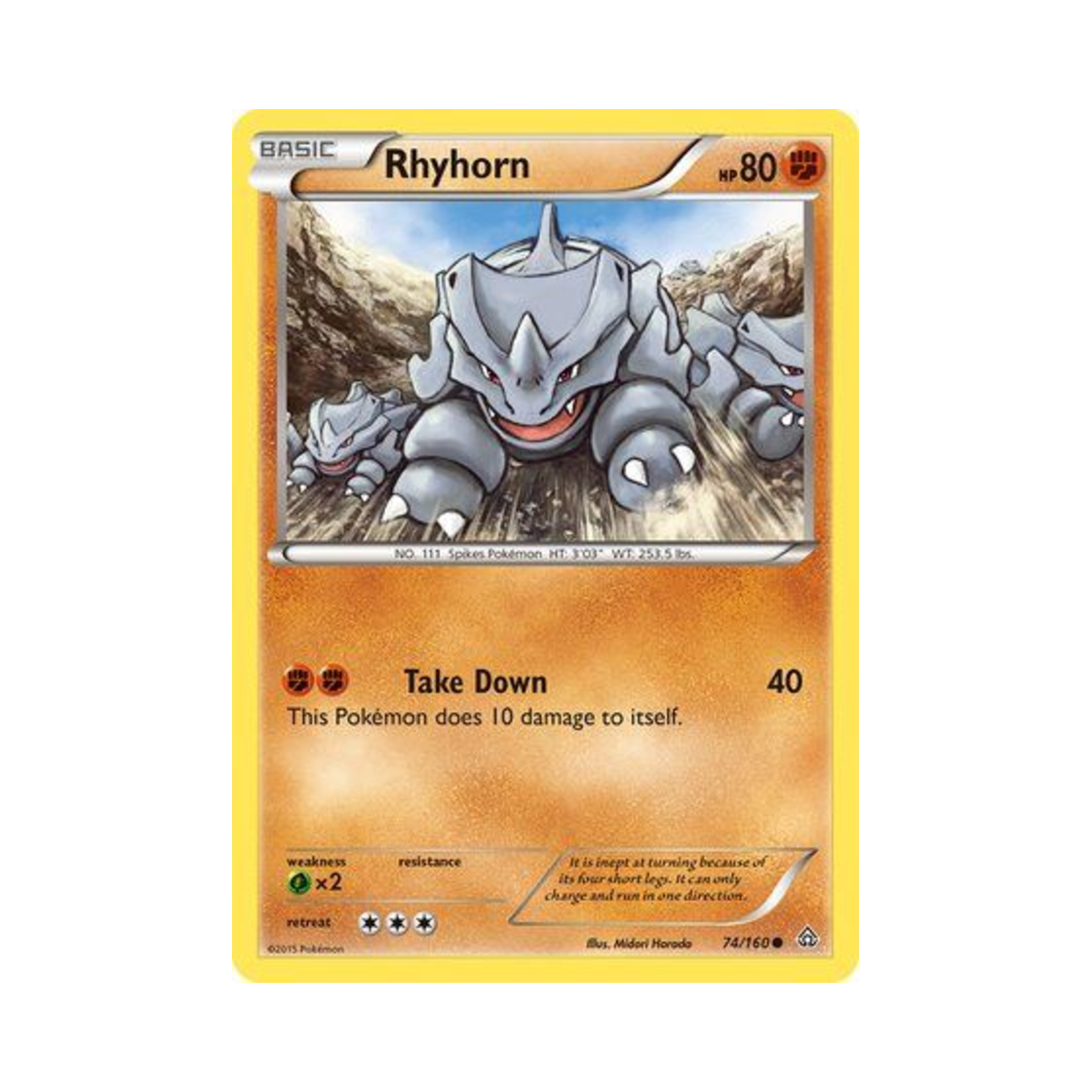 포켓몬 TCG 뿔카노 C 프라이멀 크래시 (영문판)(Pokemon TCG Rhyhorn C Primal Clash (English Ver.)) - 1