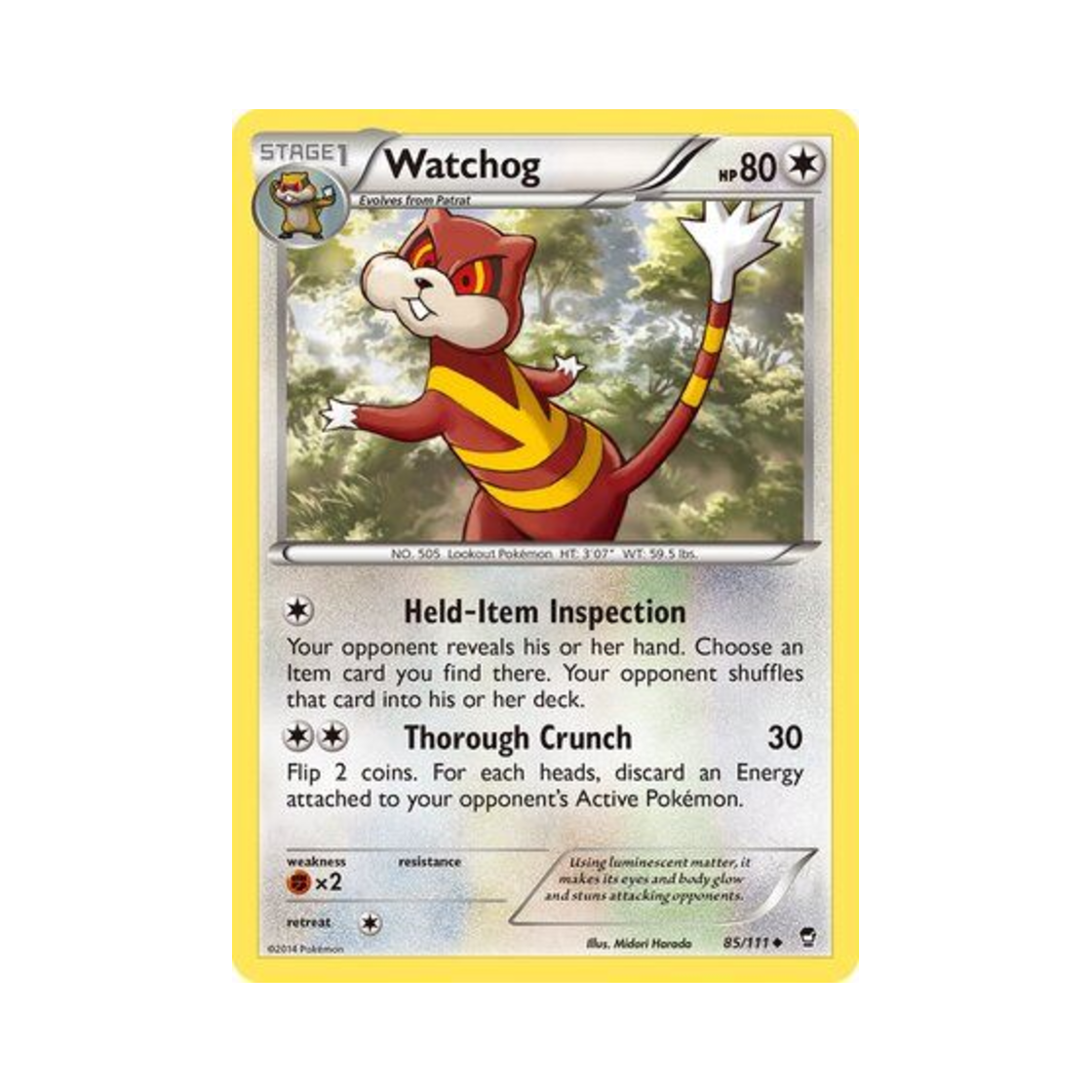 포켓몬 TCG 보르그 U 퓨리어스 피스트 (영문판)(Pokemon TCG Watchog U Furious Fists (English Ver.))