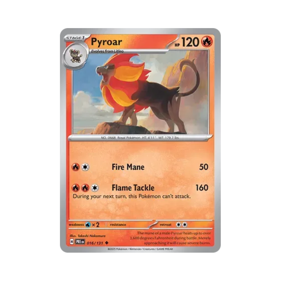 포켓몬 TCG 화염레오 U 프리즈매틱 에볼루션즈 (영문판)(Pokemon TCG Pyroar U Prismatic Evolutions (English Ver.))