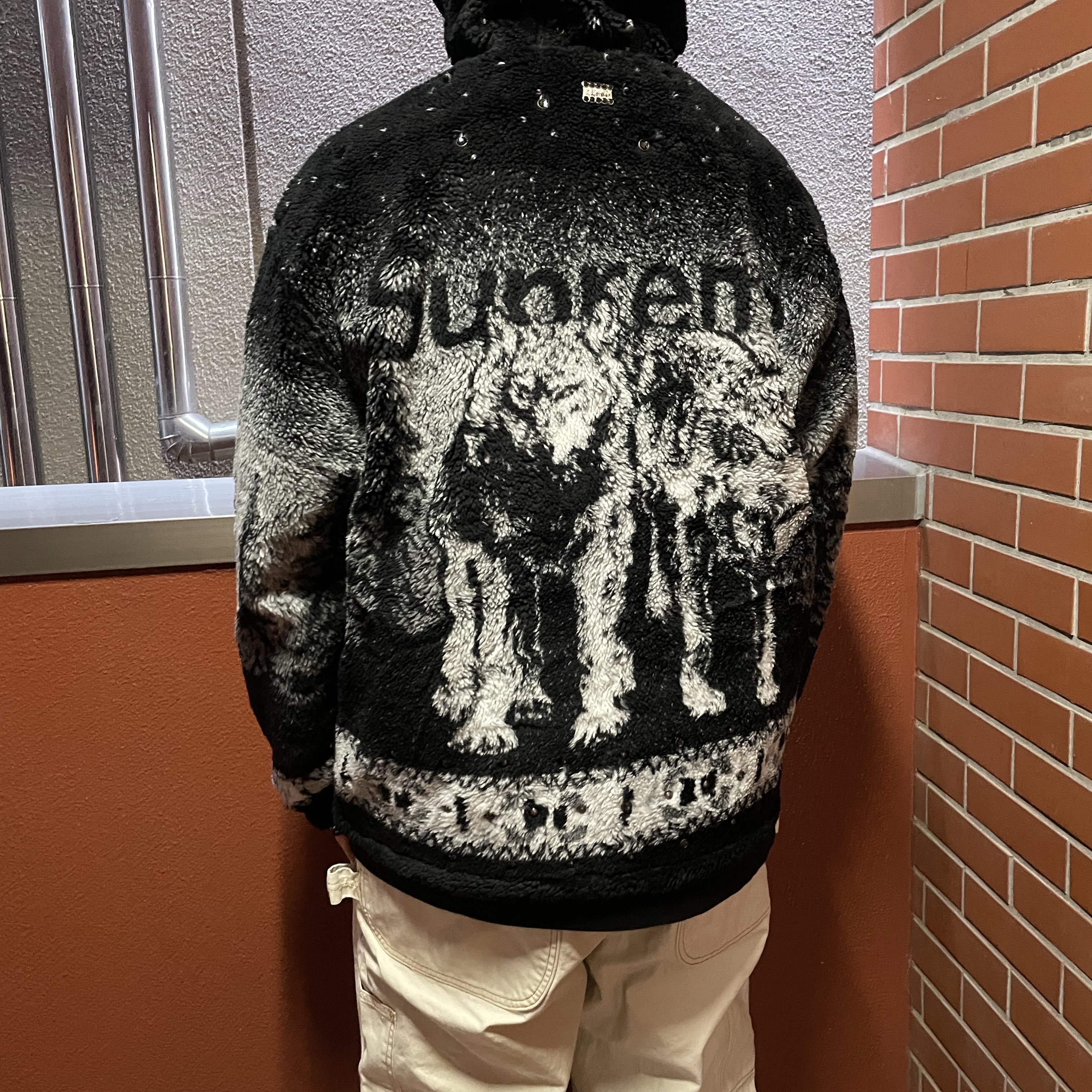 Supreme x B.B. Simon Reversible Hooded Fleece Jacket Black - 25FW, Kapital Thin Canvas Lumbar Pants Kinari 착용 스타일 - 1