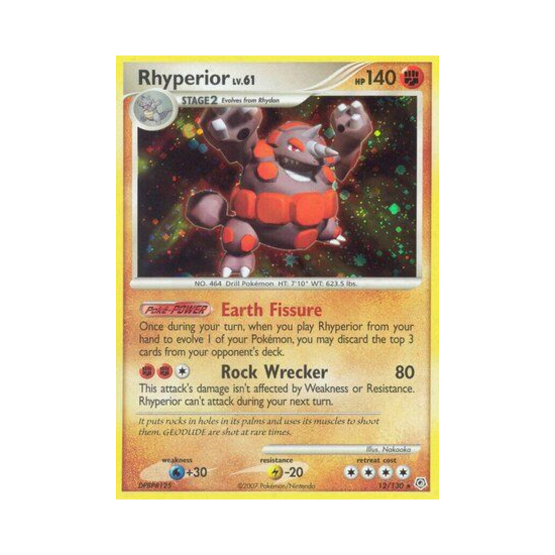 포켓몬 TCG 거대코뿌리 RH 다이아몬드 & 펄 (영문판)(Pokemon TCG Rhyperior RH Diamond & Pearl (English Ver.)) - 1