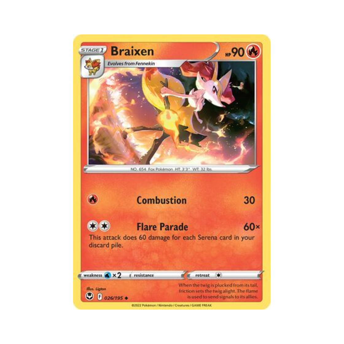포켓몬 TCG 테르나 U 실버 템페스트 (영문판)(Pokemon TCG Braixen U Silver Tempest (English Ver.)) - 1