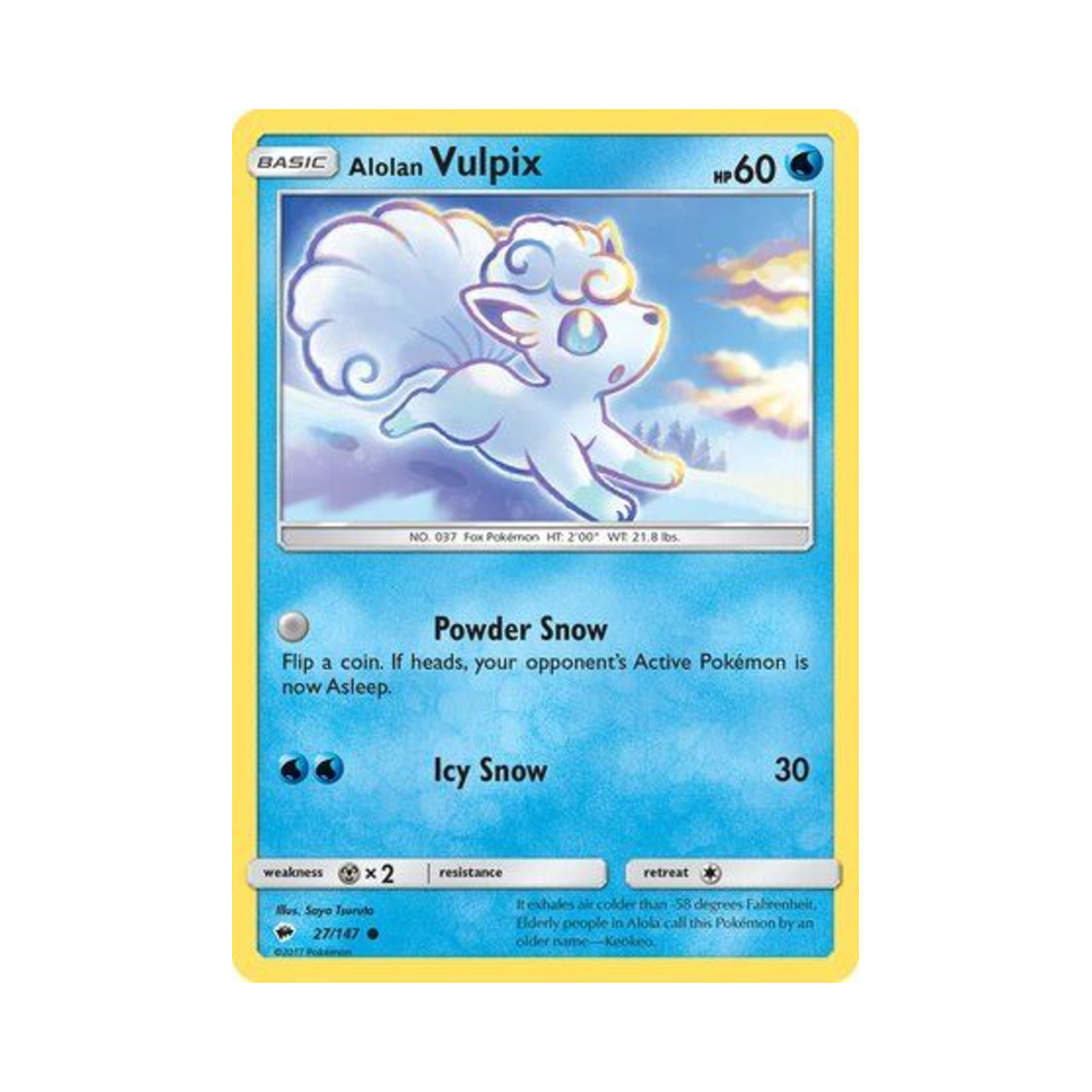 포켓몬 TCG 알로라 식스테일 C 버닝 쉐도우 (영문판)(Pokemon TCG Alolan Vulpix C Burning Shadows (English Ver.))