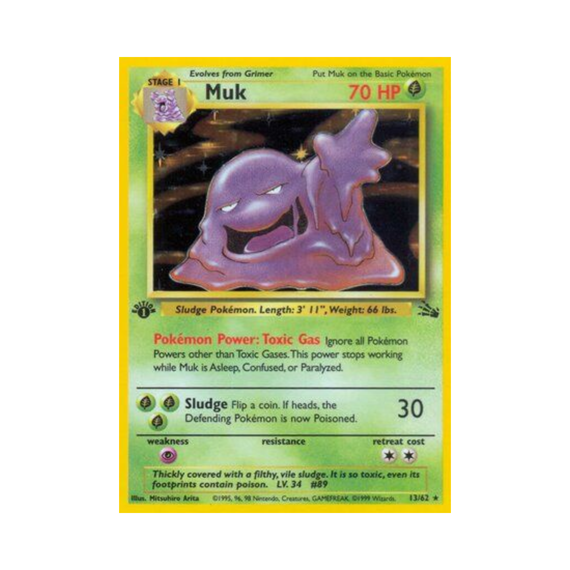 포켓몬 TCG 질뻐기 RH 포실 (영문판)(Pokemon TCG Muk RH Fossil (English Ver.)) - 1