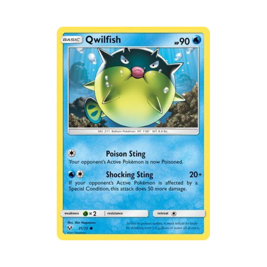 포켓몬 TCG 침바루 C 샤이닝 레전즈 (영문판)(Pokemon TCG Qwilfish C Shining Legends (English Ver.)) - 1
