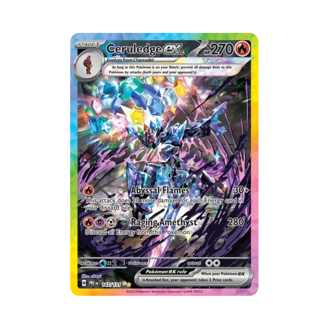 PRE147/131 Pokemon TCG Ceruledge ex SIR Prismatic Evolutions (English Ver.)