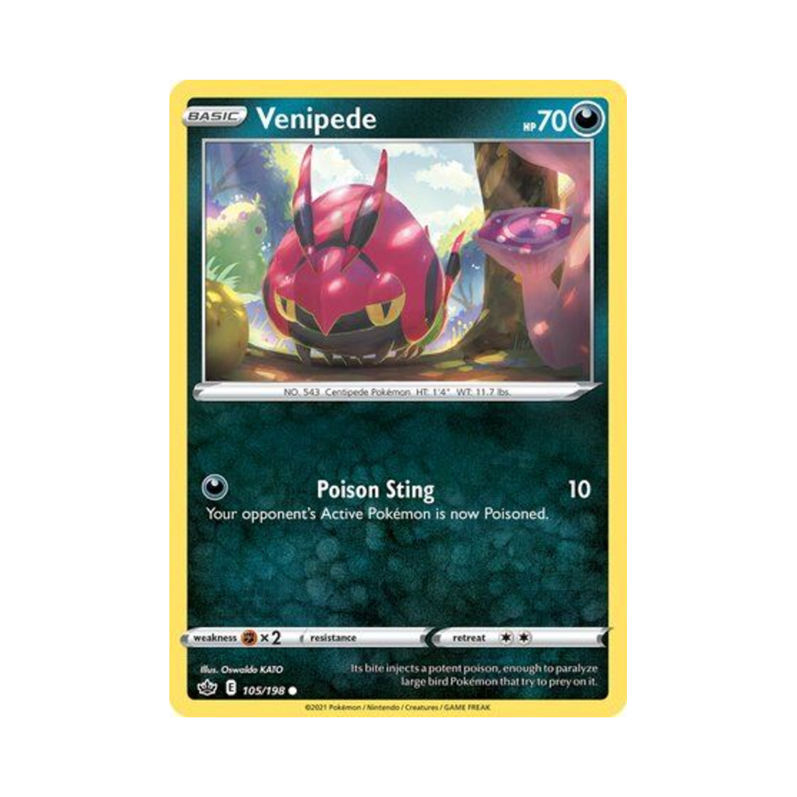 포켓몬 TCG 마디네 C 칠링 레인 (영문판)(Pokemon TCG Venipede C Chilling Reign (English Ver.)) - 1