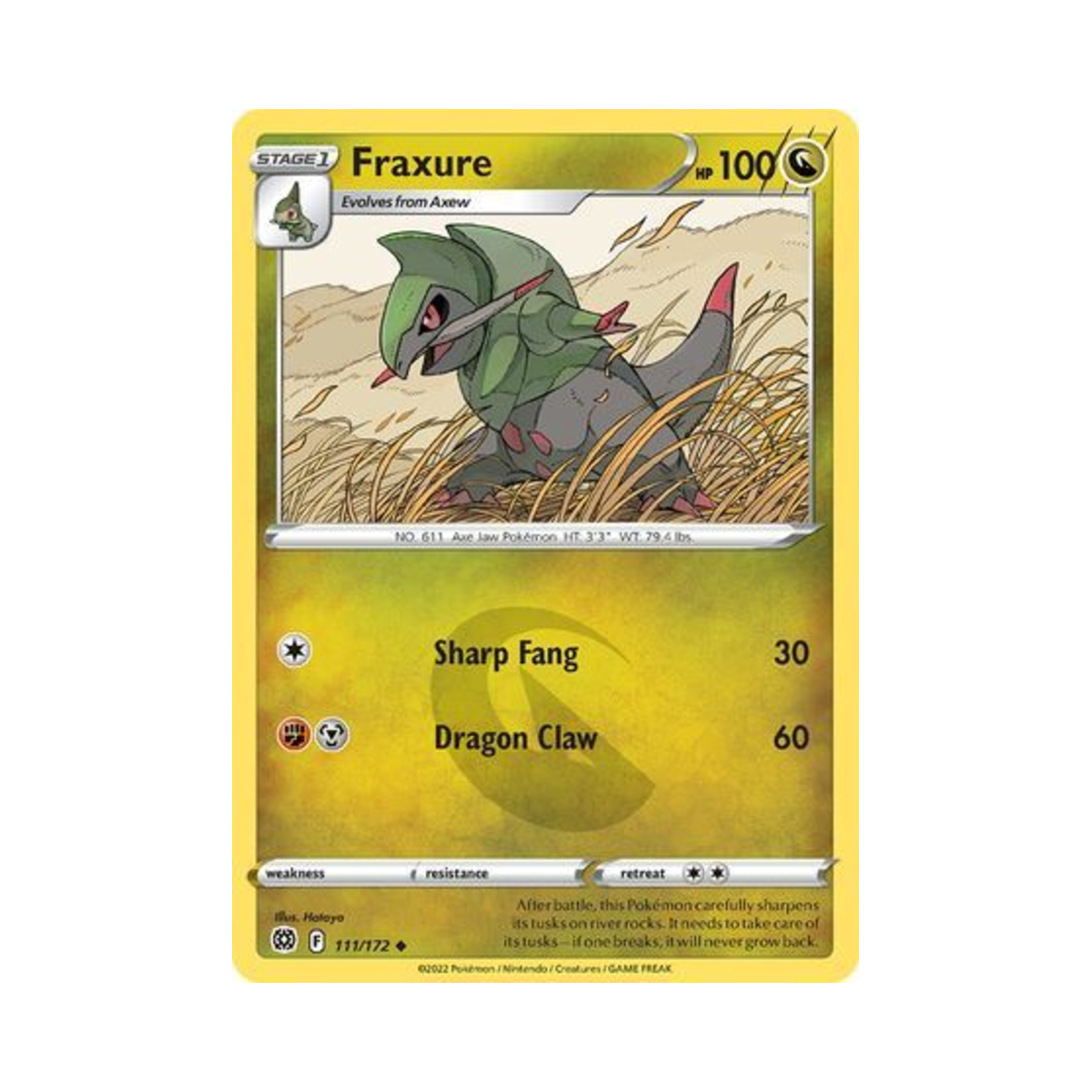 포켓몬 TCG 액슨도 U 브릴리언트 스타즈 (영문판)(Pokemon TCG Fraxure U Brilliant Stars (English Ver.)) - 1