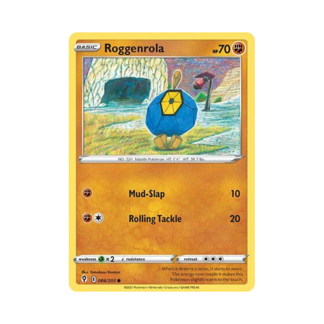 포켓몬 TCG 단굴 C 이볼빙 스카이즈 (영문판)(Pokemon TCG Roggenrola C Evolving Skies (English Ver.)) - 1