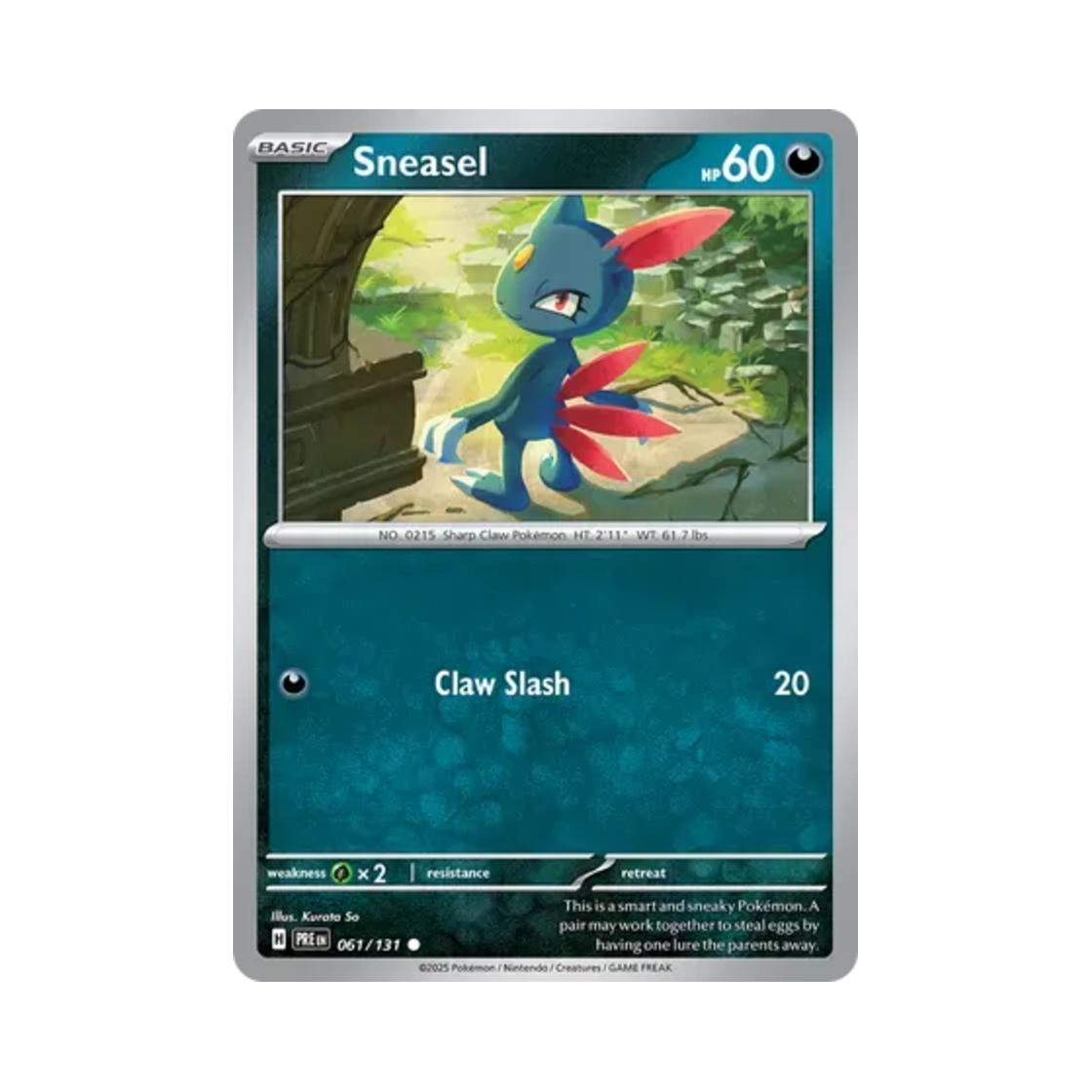 포켓몬 TCG 포푸니 C 프리즈매틱 에볼루션즈 (영문판)(Pokemon TCG Sneasel C Prismatic Evolutions (English Ver.)) - 1