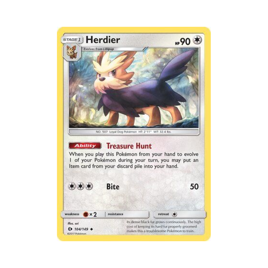 포켓몬 TCG 하데리어 U 썬 & 문 (영문판)(Pokemon TCG Herdier U Sun & Moon (English Ver.)) - 1