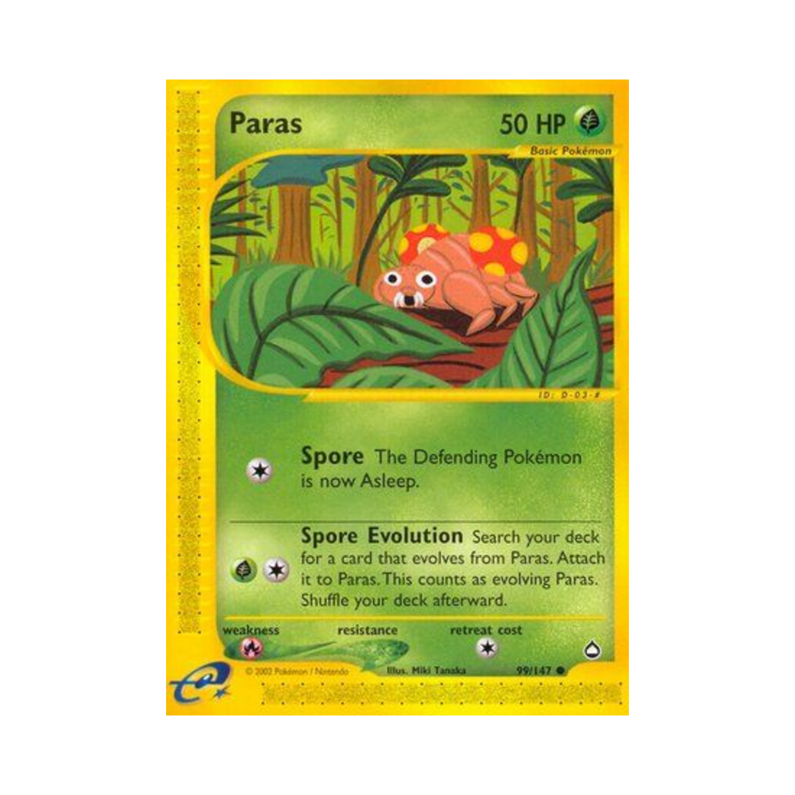 포켓몬 TCG 파라스 C 아쿠아폴리스 (영문판)(Pokemon TCG Paras C Aquapolis (English Ver.)) - 1
