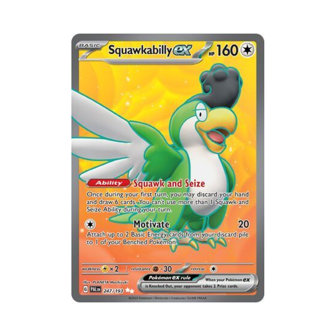 포켓몬 TCG 시비꼬 ex UR 팔데아 이볼브드 (영문판)(Pokemon TCG Squawkabilly ex UR Paldea Evolved (English Ver.))