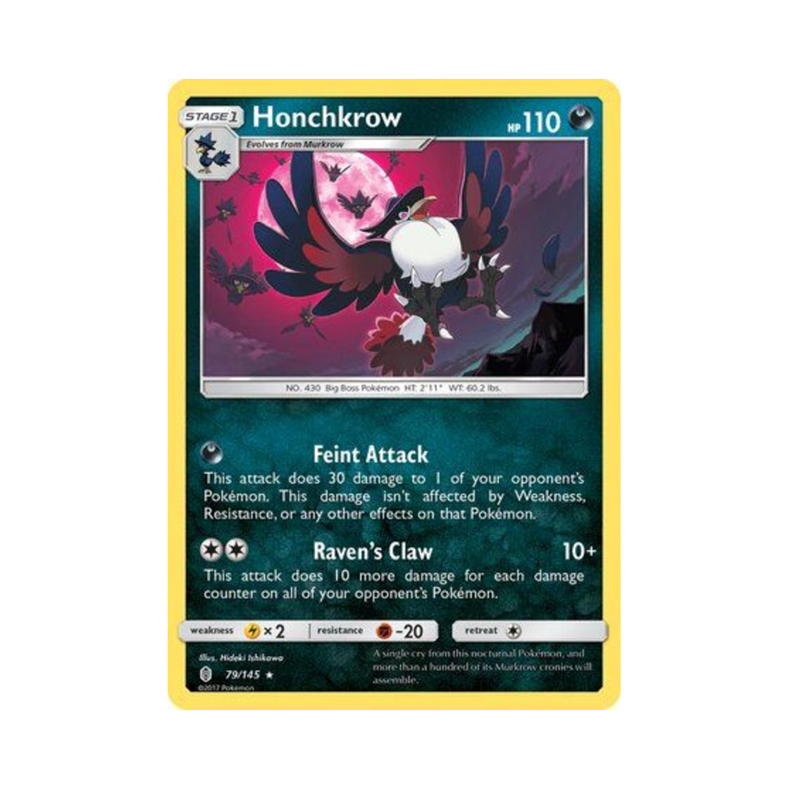 포켓몬 TCG 돈크로우 R 가디언스 라이징 (영문판)(Pokemon TCG Honchkrow R Guardians Rising (English Ver.)) - 1