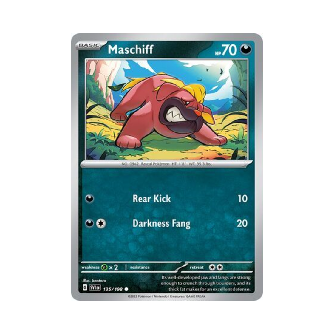 포켓몬 TCG 오라티프 C 스칼렛 & 바이올렛 (영문판)(Pokemon TCG Maschiff C Scarlet & Violet (English Ver.)) - 1