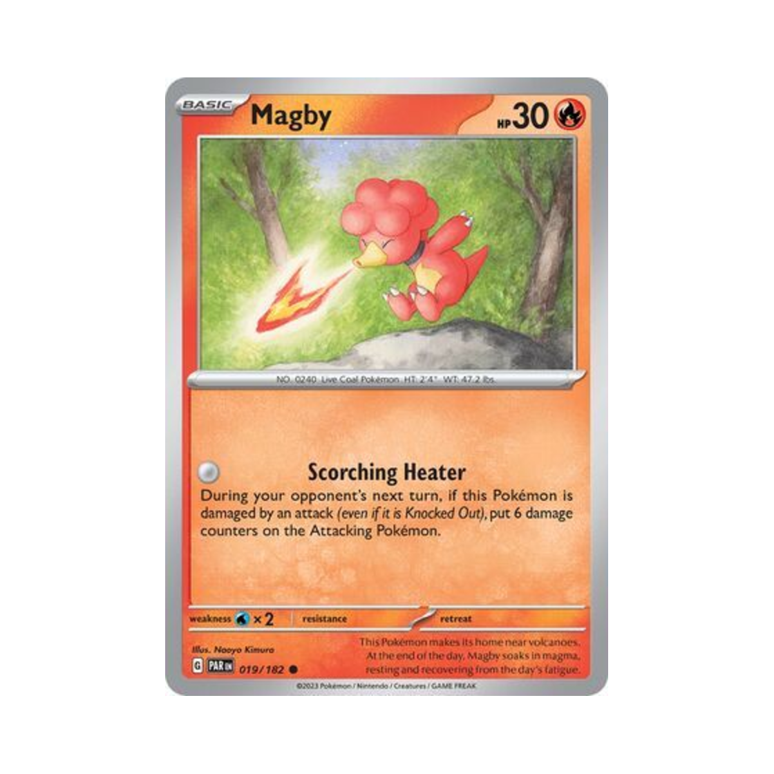포켓몬 TCG 마그비 C 파라독스 리프트 (영문판)(Pokemon TCG Magby C Paradox Rift (English Ver.))