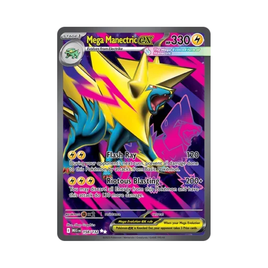 포켓몬 TCG 메가 썬더볼트 ex UR 메가 에볼루션 (영문판)(Pokemon TCG Mega Manectric ex UR Mega Evolution (English Ver.))