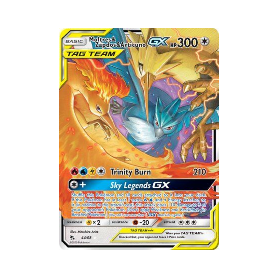 HIF44/68 Pokemon TCG Moltres & Zapdos & Articuno GX RHG Hidden Fates (English Ver.)