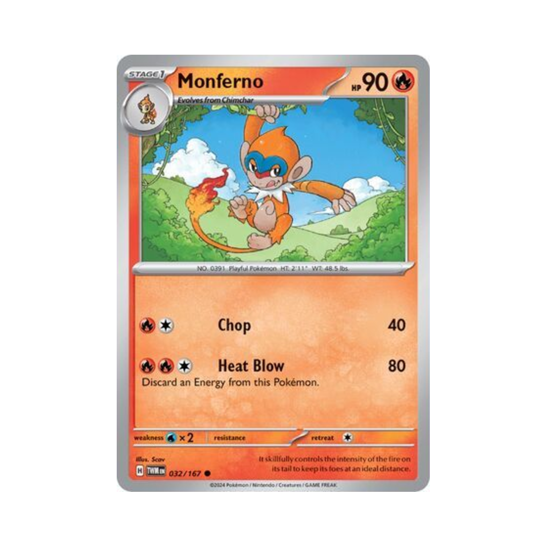 포켓몬 TCG 파이숭이 C 트와일라잇 마스커레이드 (영문판)(Pokemon TCG Monferno C Twilight Masquerade (English Ver.)) - 1