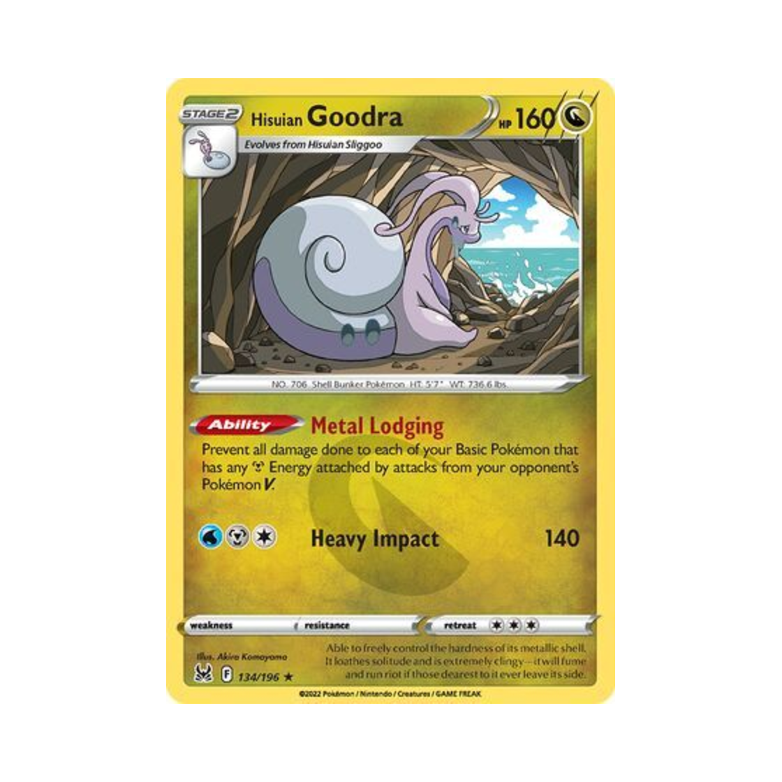 포켓몬 TCG 히스이 미끄래곤 RH 로스트 오리진 (영문판)(Pokemon TCG Hisuian Goodra RH Lost Origin (English Ver.))