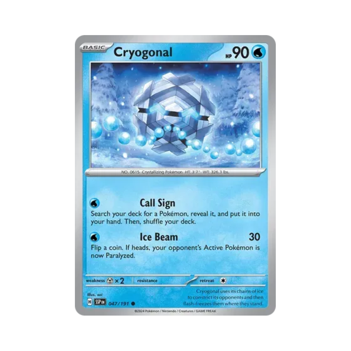 포켓몬 TCG 프리지오 C 서징 스파크 (영문판)(Pokemon TCG Cryogonal C Surging Sparks (English Ver.)) - 1