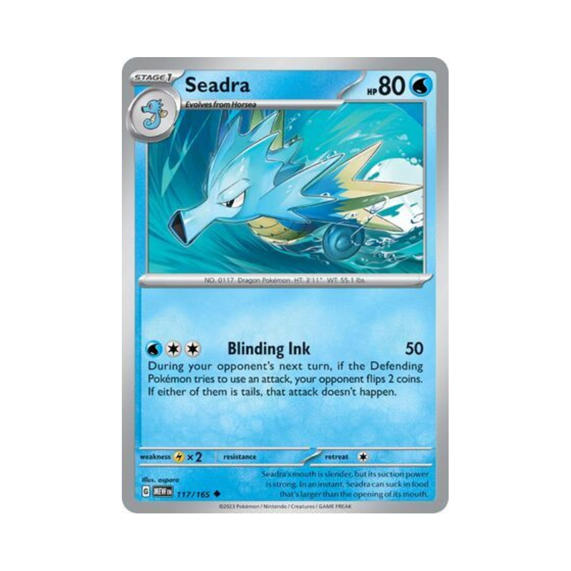 포켓몬 TCG 시드라 U 스칼렛 & 바이올렛 151 (영문판)(Pokemon TCG Seadra U Scarlet & Violet 151 (English Ver.)) - 1