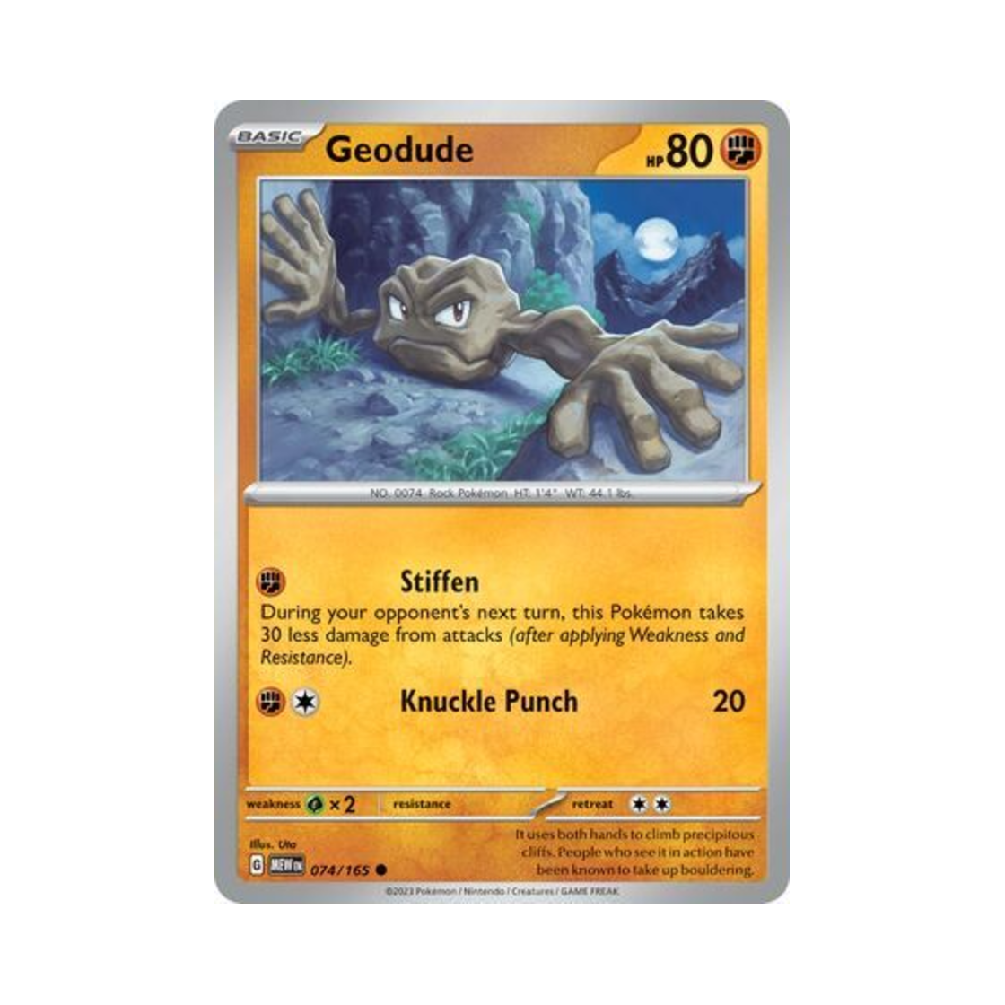 포켓몬 TCG 꼬마돌 C 스칼렛 & 바이올렛 151 (영문판)(Pokemon TCG Geodude C Scarlet & Violet 151 (English Ver.))