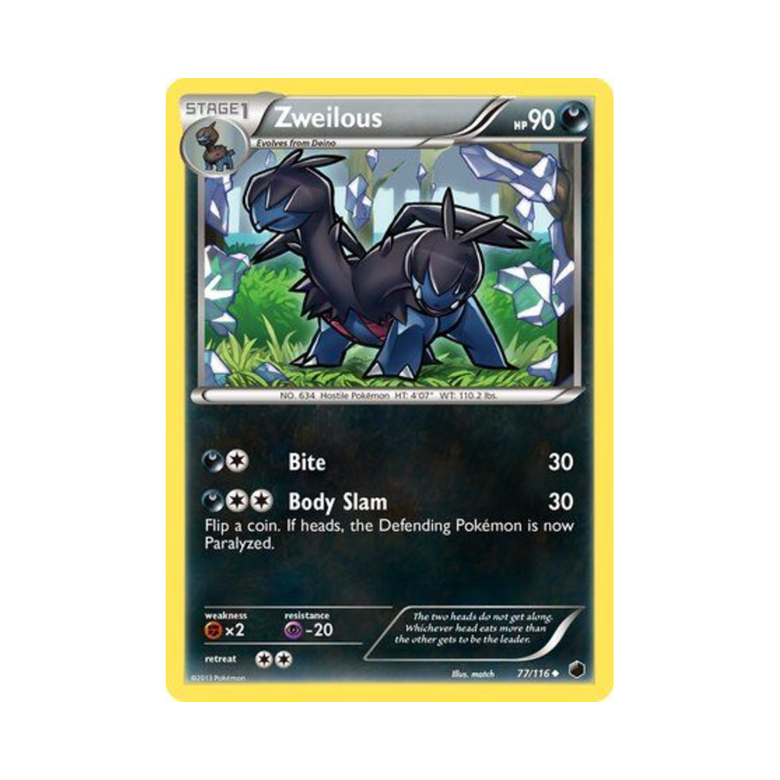 포켓몬 TCG 디헤드 U 플라스마 프리즈 (영문판)(Pokemon TCG Zweilous U Plasma Freeze (English Ver.))