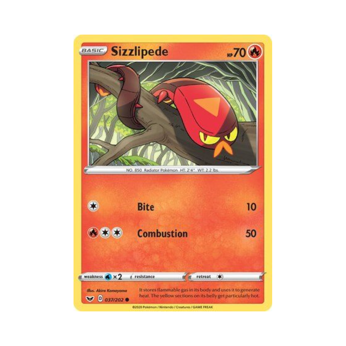 포켓몬 TCG 태우지네 C 소드 & 실드 (영문판)(Pokemon TCG Sizzlipede C Sword & Shield (English Ver.)) - 1
