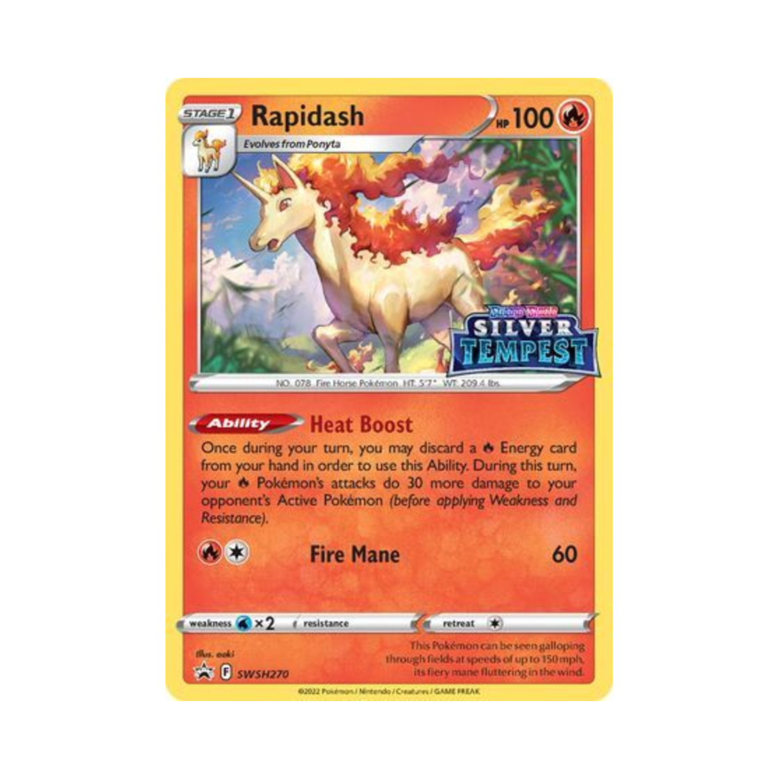 포켓몬 TCG 날쌩마 P 소드 & 실드 프로모카드 (영문판)(Pokemon TCG Rapidash P Sword & Shield Promos (English Ver.)) - 1